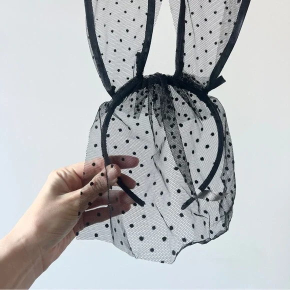 Empress Mimi ultimate seductress black set with feather robe pasties bunny ears - Picture 6 of 6